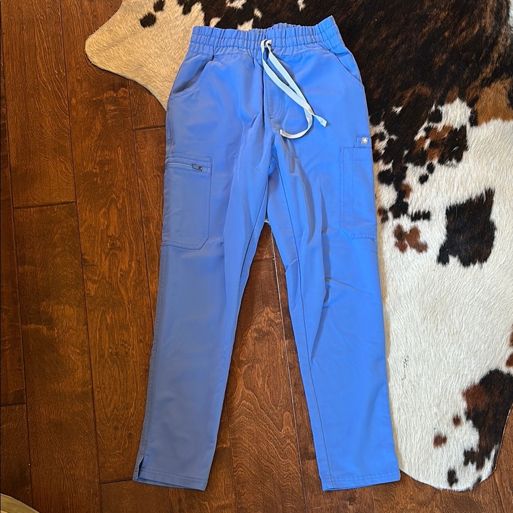 Figs Ceil Blue High Waisted Yola Scrub Pants